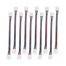 10 Pcs 10mm de Largura LEVOU Conector Luz de Tira Adaptador 4 Condutores, para 5050 RGB LED Luz de Tira, não há Necessidade De Soldagem 2024 - compre barato