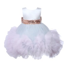 Ruffle Girl Dress Flower Girl Dresses Weddings Formal Party Puffy Kids Pageant Ball Gown Sequin Tulle First Communion Clothes 2024 - buy cheap