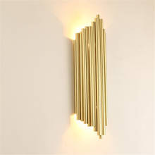 Ouro moderno criativo luz de parede sala estar cabeceira lâmpadas parede aço inoxidável AC90-260V interior led arandela luminárias 2024 - compre barato