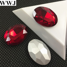 siam red Color Pointback Oval Glass Crystal Fancy Stone 8x10mm,10x14mm,13x18mm,18x25mm,20x30mm For Jewelry Making,DIY 2024 - buy cheap