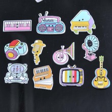 50pcs Mixed Cartoon Instrument Wood Buttons 2 Holes Sewing Handmade Scrapbooking for Craft Home Decoration 28x30mm  MT0809 2024 - buy cheap