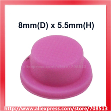 Tampas traseiras de silicone de 8mm (d) x 5.5mm (h)-rosa (10 peças)