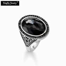 Cocktail Ring So Black Oval in 925 Sterling Silver, Fashion Gift for Women,Europe Style  Factory 2017 Fine Jewelry 2024 - buy cheap