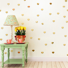 Hot 100PCS/Set 3D Mirror Effect Wall Sticker DIY Heart Round Square Mosaic Geometry Home Decoration 2024 - buy cheap