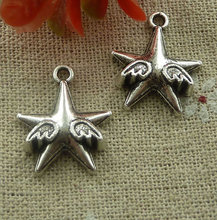 150 piezas colgante de estrella de ala de plata tibetana 22x17mm #2155 2024 - compra barato