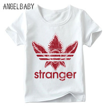 Camiseta infantil stranger things, camiseta casual de verão para crianças, estampa de monstro chompe, camiseta casual de meninos e meninas, ooo5165 2024 - compre barato