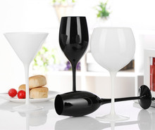 Copa de vino de porcelana negra clásica, creativa, color negro, rojo transparente, 200-300ml, decoración para el hogar, persiana 2024 - compra barato