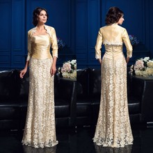 2019 Mother of the Bride Dresses with Jacket Lace Appliques Evening Gowns Prom Wear Knee-Length Formal Wedding Guest Dress 2024 - buy cheap