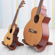 Longteam Foldable Wooden Guitar Bass Stand Holder for Electric Acoustic Folk Guitar Ukulele Violin Mandolin Banjo 2024 - buy cheap