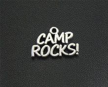 30pcs  Silver Color CAMP ROCKS Letter Charm DIY Necklace Bracelet Bangle Findings 12X18mm A1503 2024 - buy cheap