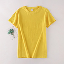 Zuolunouba Summer Tees Loose Casual Cotton 100% Women T-shirt Yellow Harajuku Solid Color Tops Female Short Sleeve Plus Size 2024 - buy cheap