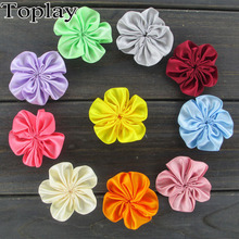 Toplay 150pcs/lot 5.5CM Satin Ribbon Flowers  DIY Flower Accessories Garment Accessory  Girls Hair Ornament Boutique Hair Flower 2024 - buy cheap