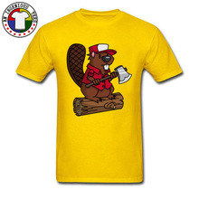 Camiseta com estampa personalizada beaver chopper, camiseta masculina de desenho animado hip hop, recém-chegado, blusa de lazer online 2024 - compre barato