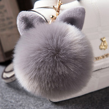 Fur Pom Pom Keychains Fake Rabbit Fur Ball Key Chain Porte Clef Pompom De Fourrure Fluffy Bag Charms Bunny Keychain Random Color 2024 - buy cheap