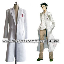 Steins Gate Okabe Rintarou Cosplay Costume Coat Long Jacket White Jacket costume 2024 - buy cheap