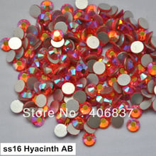 Free Shipping! 1440pcs/Lot, ss16 (3.8-4.0mm) Hyacinth AB Flat Back Non Hotfix Glue On Nail Art Rhinestones 2024 - buy cheap