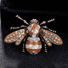 Fashion Cute cartoon bees brooches jewelry of women's new year gifts brown enamel Women Suits Dress Hat Collar Brooch Pins 2024 - buy cheap