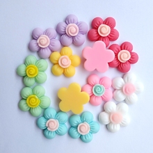 Resin vintage Mixed Color flower flatback cabochon DIY jewelry/phone decoration No Hole 20mm 50pcs/bag 18942 2024 - buy cheap