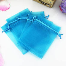 Lago Azul Sacos de Organza 11x16 cm Bolsas de Armazenamento De Jóias Transparente 100 pcs Presentes Doces Contas Cordão Sacos de Embalagem atacado 2024 - compre barato