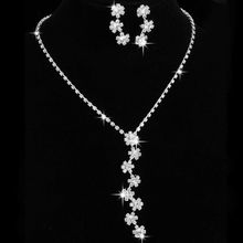 TREAZY Women Europe and America Celebrity CZ Crystal Beautiful Flower Wedding Bridal Jewelry Set Necklace Earrings Jewelry Sets 2024 - buy cheap