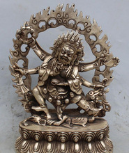 Бесплатная доставка 13 "Тибетский буддизм, бронзовый Vajra Vajrapani Vajrayogini Vajravarahi серебряная статуя Будды 2024 - купить недорого