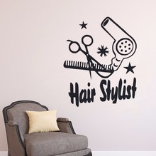 Wall Vinyl Sticker Hair Salon Scissors Wall Decals Hairdersser Hair Stylist Wall Art Mural Barbershop Decor Wall Art AY1132 2024 - buy cheap