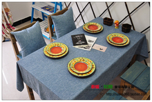 Однотонная Толстая скатерть из хлопка и конопли, скатерть для кофейного столика на заказ, прямоугольная скатерть для обеденного стола, квадратная скатерть для стола 2024 - купить недорого