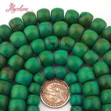 Cuentas sueltas de piedra turquesas verdes para pulseras y collares, tambor de 8x10,10x12,12x14,14x16mm, bricolaje, fabricación de joyas, 15 ", Envío Gratis 2024 - compra barato