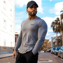 Fitness T Shirt Mens Long Sleeve Tshirt Fashion 2021 Autumn Mens Brand Clothing Casual Slim Fit O-neck Cotton T shirt Homme Tees 2024 - buy cheap