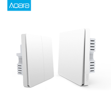 Aqara-Control de luz inteligente, Línea alámbrica de fuego único, doble tecla, puerta de enlace ZiGBee, interruptor de pared, aplicación inteligente 2024 - compra barato