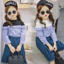 Spring 2019 Girls Blouse Shirts Kids long sleeve Lotus leaf shirt Children Clothing 2-6 Year 2024 - buy cheap