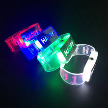 Flashing LED Bracelet Love Happy Word Light-Up Blinking Wristband Glow Bangle Bar Disco Party Concert Bar Birthday Toy Gift 2024 - buy cheap
