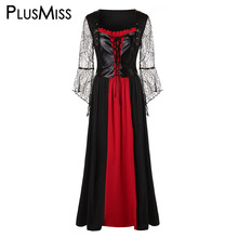 PlusMiss/большие размеры 5XL, черные вечерние платья из искусственной кожи в готическом стиле «лолита», женские винтажные Ретро кружевные сетчатые прозрачные Макси-платья большого размера 2024 - купить недорого