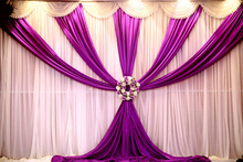 10ft x 20ft White Wedding Backdrop with purple swags 2024 - buy cheap