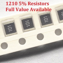 Резистор для микросхем SMD, 100 шт./лот, 1210 0R/1R/1.1R/1.2R/1.3R/ 5% сопротивление 0/1/1.1/1.2/1.3 Ом резисторы 1R1 1R2 1R3 k, бесплатная доставка 2024 - купить недорого