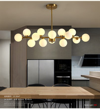 Lámpara colgante de bola de cristal de estilo moderno para sala de estar, dormitorio, restaurante minimalista, decoración de ropa Nórdica 2024 - compra barato
