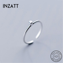 INZATT-anillo pequeño de cilindro geométrico para mujer, sortija ajustable de Plata de Ley 925 auténtica, joyería fina, regalo de fiesta 2024 - compra barato