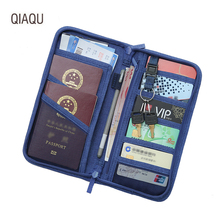 QIAQU Men's and women FashionTravel Wallet Passport Holder Multi-purpose Credit Card Package ID Document Multi Pockets Card Pack 2024 - buy cheap