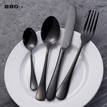 4pcs/set Black Cutlery Set Stainless Steel Dinnerware set Dinner Knives Forks Teaspoons Restaurant Dinner Set Flatware Tableware 2024 - buy cheap