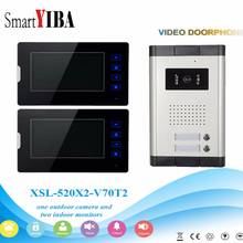 Видеодомофон SmartYIBA для квартиры, устройство связи с камерой из алюминиевого сплава, монитор 7 дюймов, 2 шт. 2024 - купить недорого
