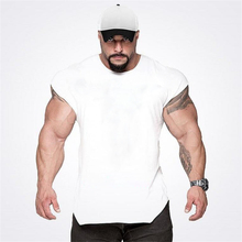 Marca em branco tanque de fitness top men undershirt sem mangas camisa verão roupas ginástica magro ajuste muscular musculação colete 2024 - compre barato