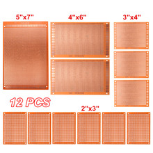 Universal 12pcs/lot Electric Printed Circuit Prototype PCB Board Breadboard Stripboard DIY Copper Plate Kit Test Single Sided 2024 - buy cheap