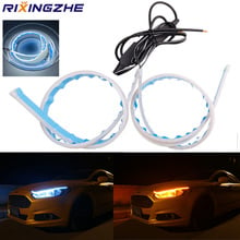 RXZ 2pcs DRL Flexible Flowing LED Strip Light sequential Turn Signal Angel Eye Tube Strip for headlight Daytime Running Lights 2024 - buy cheap