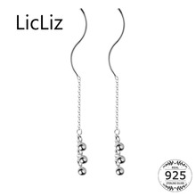 LicLiz New 925 Sterling Silver Geometric Drop Earring for Women with Silver Balls White Gold Long Link Chain Jewelry LE0537 2024 - buy cheap