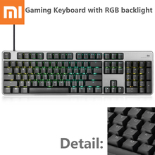 Xiaomi mi mecânica teclado de jogo levou backlight 104 teclas usb teclado mecânico de liga de alumínio com fio para gamers 2024 - compre barato