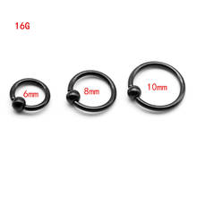 Black Captive Ball Rings BCR Eyebrow Tragus Nose Nipple Ring Bar Lips fashion Jewelry For Women 316L Stainless Steel 2024 - buy cheap