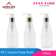 Sedorate 20 pçs/lote Bomba Cap Alumite Tampa Clara Recipiente de Creme Shampoo 200 ML Garrafas De Plástico PET Garrafas Reutilizáveis JX153 2024 - compre barato