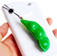 3 PCS Anti Stress Extrusion Pea Bean Soybean Edamame Antistress Relieve Keychain Jokes Children Gift Squeeze Toy Gadget Green 2024 - buy cheap