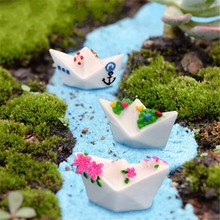 3PCS/set Resin Craft Paper Boat Model Figure Toys Terrariums Miniature Accessories DIY Access Micro Garden Decoration Ornaments 2024 - buy cheap