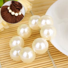 Elasticity Jewelry Accessories 1Pc Fashion Hair Rope Imitation Pearl Shell Rhinestone Charms Elastic Rubber Band Headwear 2024 - buy cheap